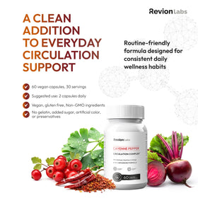 Affichage du flacon de Capsules de Poivre de Cayenne Revion LABS