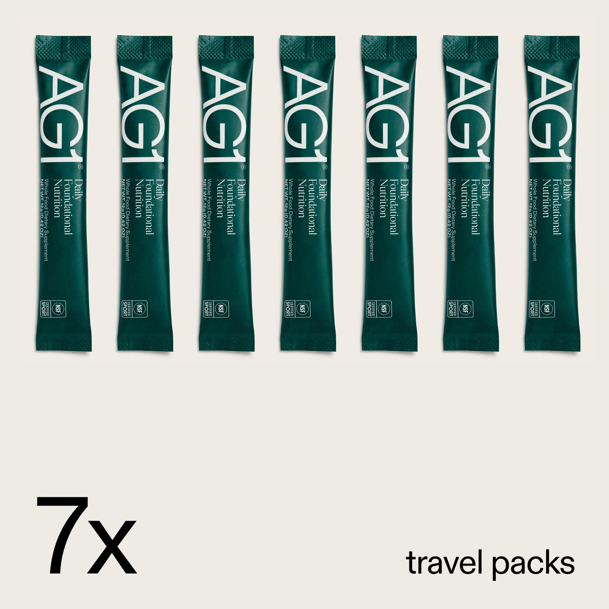 AG1 Multivitamine et Probiotique sachets avec étiquette