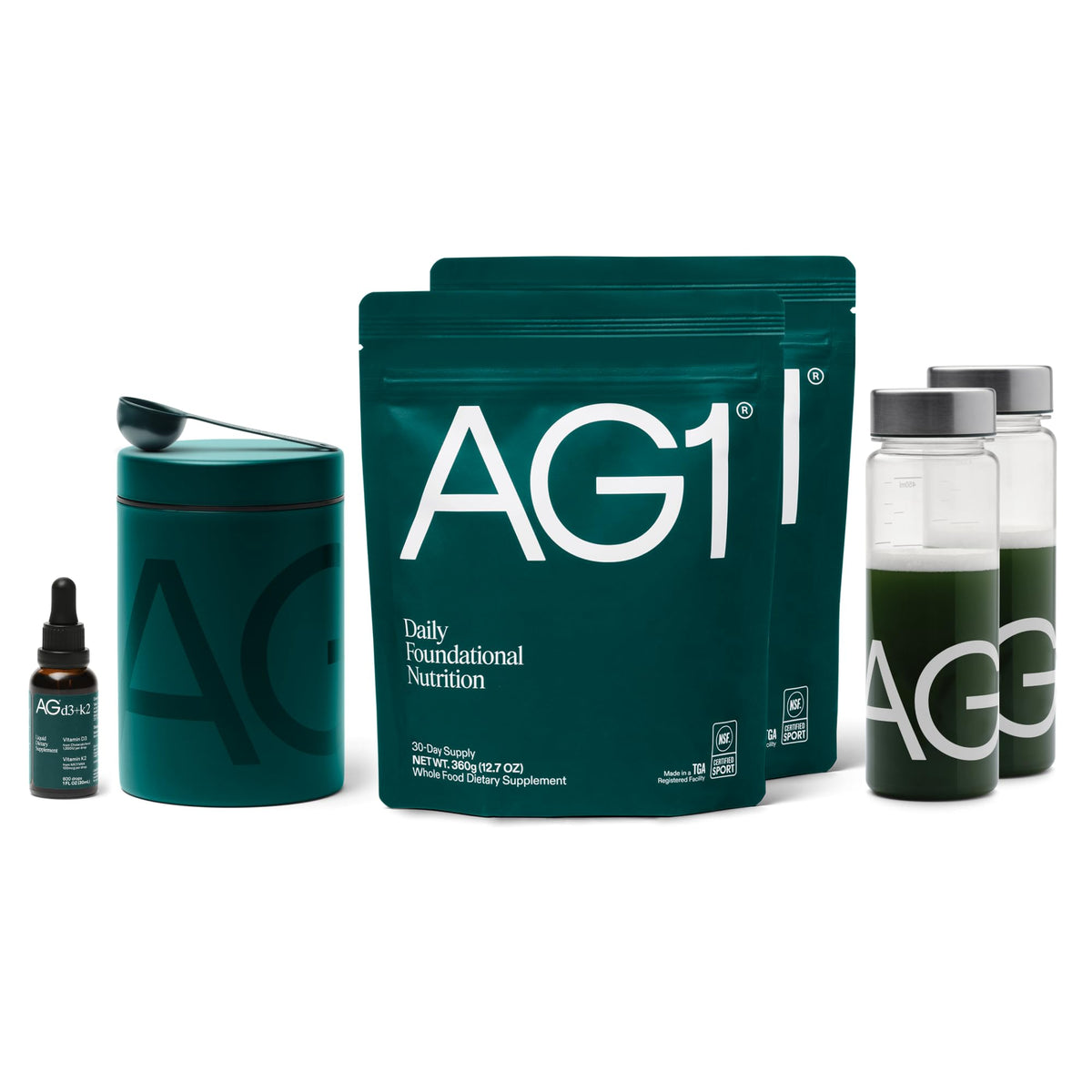 AG1 Poudre de Complément Alimentaire Multivitaminé 2372g vue de face