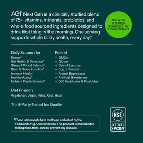 AG1 Poudre de Super-aliments en usage dans un smoothie
