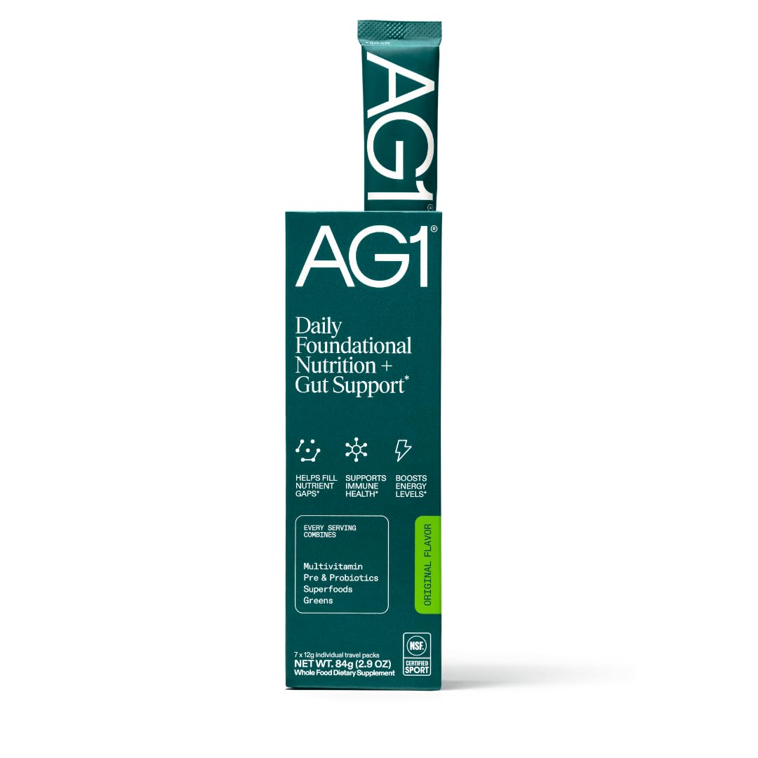 AG1 Poudre de Super-aliments sachet avec goût ananas et vanille
