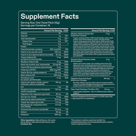 AG1 Poudre de Super-aliments sachets sur une table