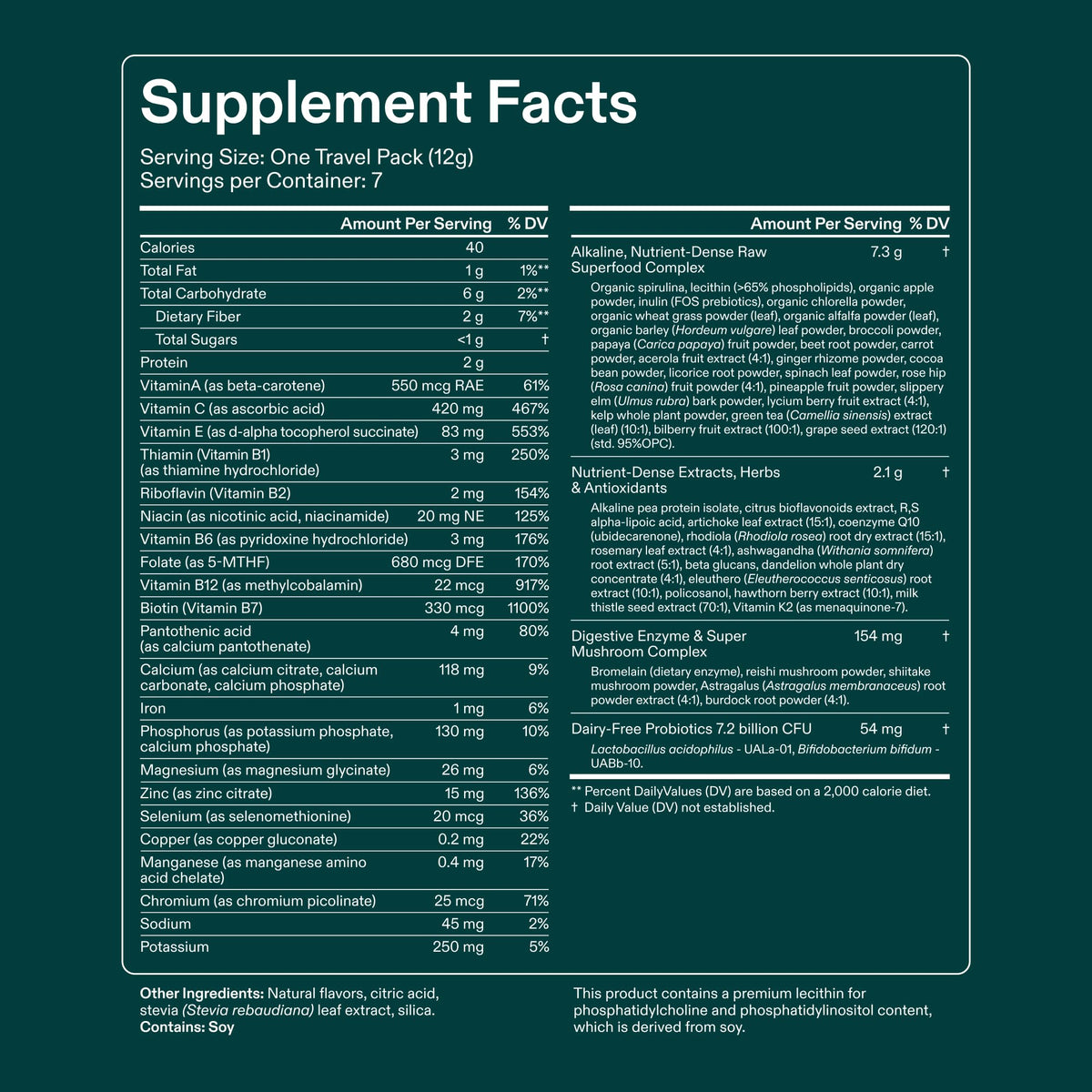 AG1 Poudre Superfood en sachets dans un sac de voyage