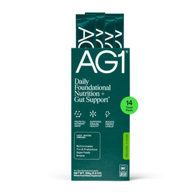 AG1 Superfood et Probiotique pack voyage 14 sachets vue de face