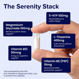 AgeImmune 5-HTP 100mg L-Theanine 400mg, capsules à l'intérieur