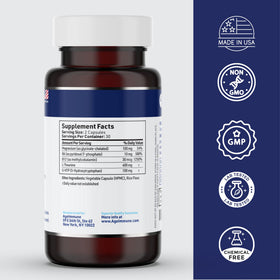 AgeImmune 5-HTP 100mg L-Theanine 400mg, vue arrière de l'emballage
