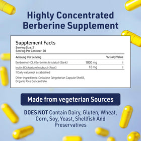 AgeImmune Berbérine 1000mg, capsules et étiquette