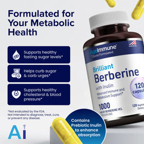AgeImmune Berbérine 1000mg supplément sur une table