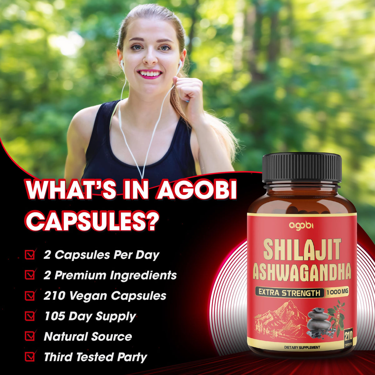 agobi 210 Capsules et Shilajit en poudre