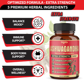 agobi Complément Alimentaire Ashwagandha 90 Capsules Vegan et informations nutritionnelles