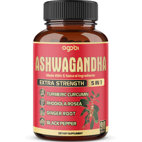 agobi Complément Alimentaire Ashwagandha 90 Capsules Vegan vue de face