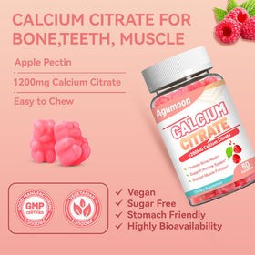 Agumoon Bonbons au Calcium Citrate 1200mg avec des fruits