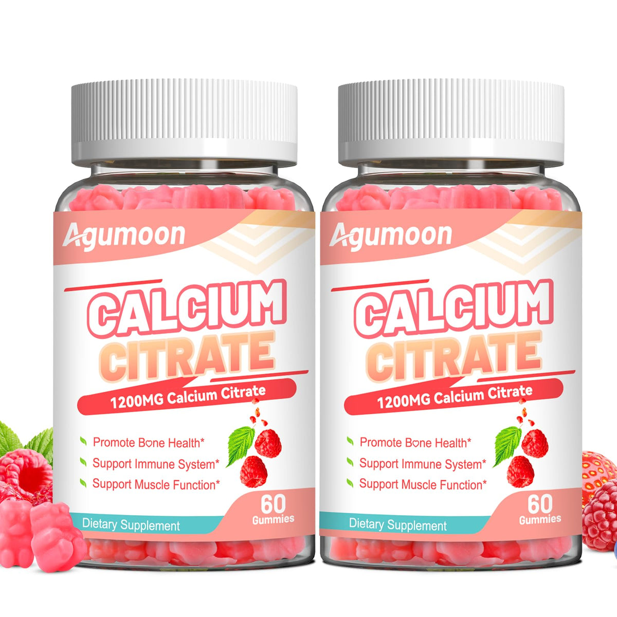 Agumoon Bonbons au Calcium Citrate 1200mg devant une boîte