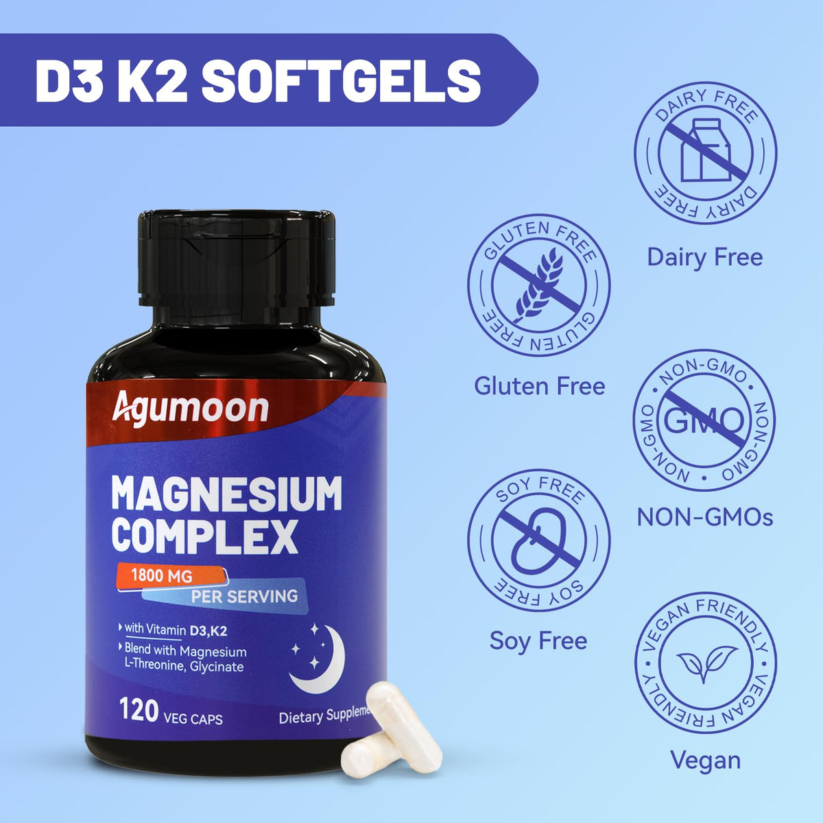 Agumoon Complément Alimentaire Magnésium en boîte