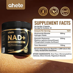 Ahete Resvératrol 900mg, étiquette de produit avec informations