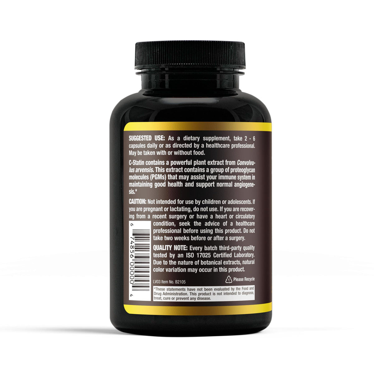Aidan Products C-Statin emballage avec informations nutritionnelles