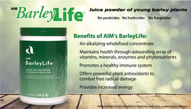 AIM BarleyLife Poudre d'Herbe d'Orge 360g vue latérale