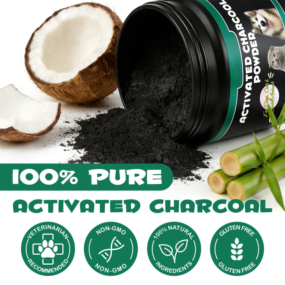 AIQIUSHA Charbon Actif 120g arrière avec informations nutritionnelles