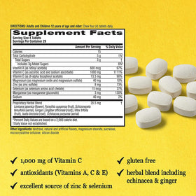 Airborne 1000mg Vitamine C comprimés à mâcher, dosage quotidien