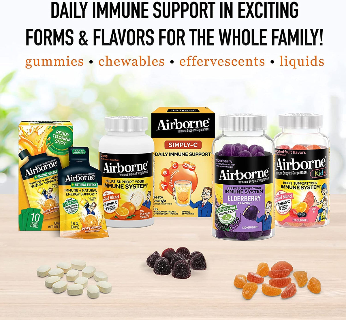 Airborne 1000mg Vitamine C comprimés à mâcher, présentation