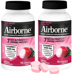 Airborne 1000mg Vitamine C + Zinc 116 comprimés à mâcher vue de face