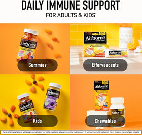 Airborne 1000mg Vitamine C + Zinc comprimés à mâcher en gros plan
