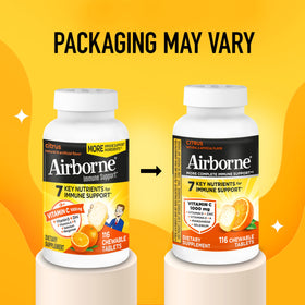 Airborne Complément Alimentaire 1000mg, comprimés à mâcher agrumes