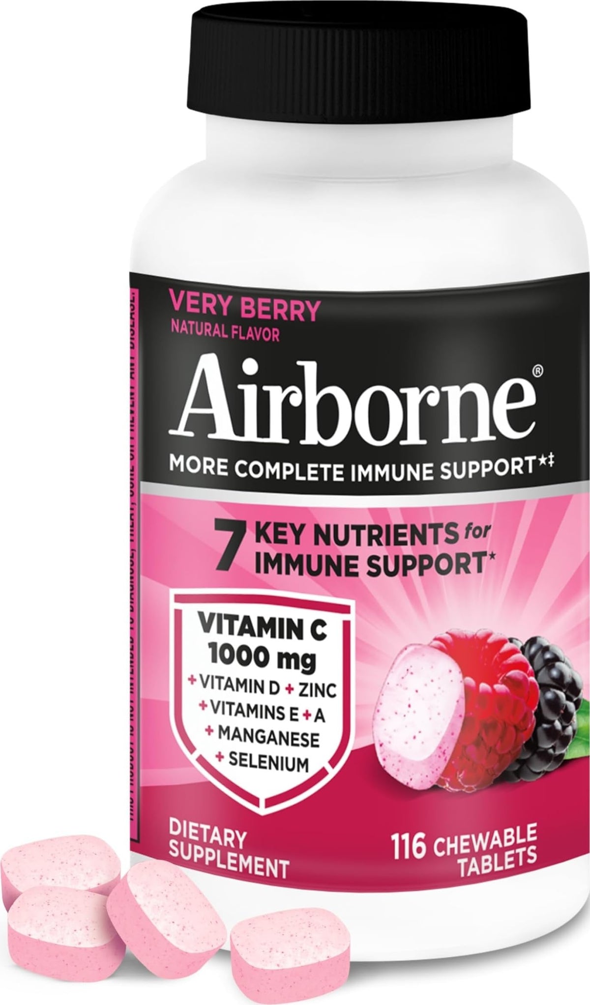 Airborne Comprimés à Mâcher Very Berry 116 unités, vue de face