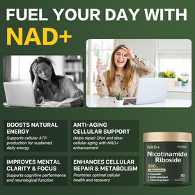 Airboy complément NAD+ 900 mg capsules sur fond blanc