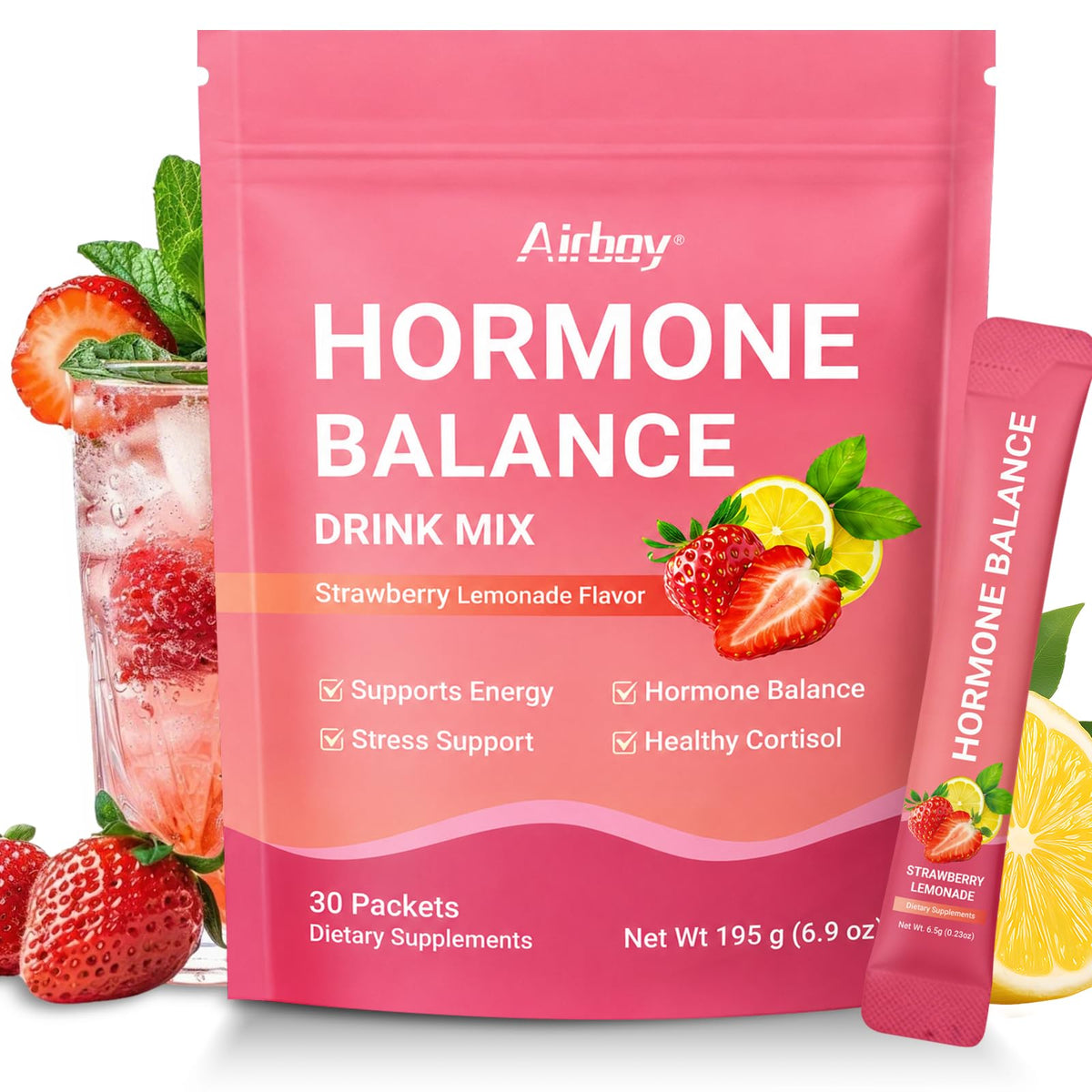 Airboy mélange de soutien nutritionnel pour femmes, stick packs individuels