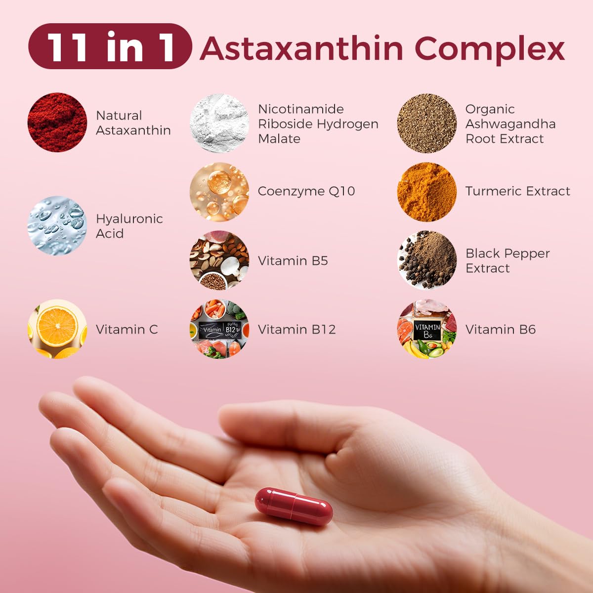 AiVital Astaxanthin 12mg présentation avec bouteille ouverte