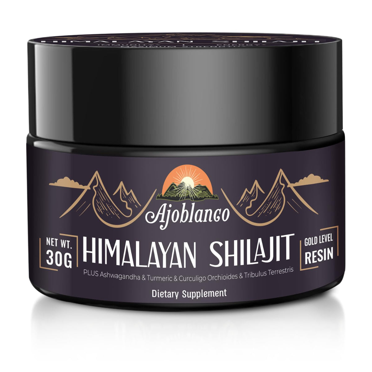Ajoblanco Résine de Shilajit Himalayen 600mg vue de face