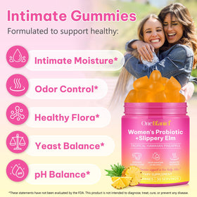 Akeeronn Gummies Probiotiques Féminins 60 Gummies Ananas flacon ouvert