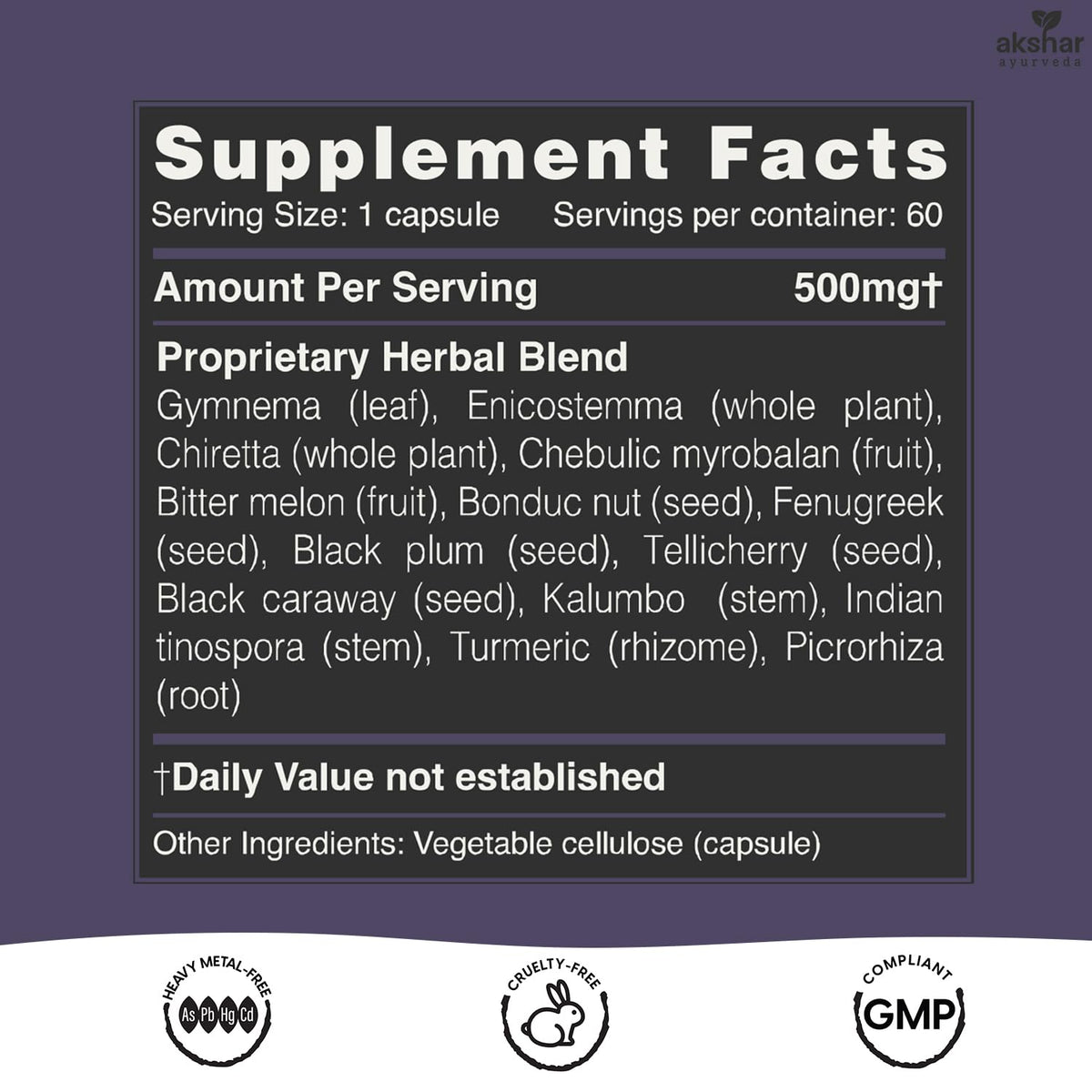 AKSHAR Gluco Support 60 Capsules avec des ingrédients naturels