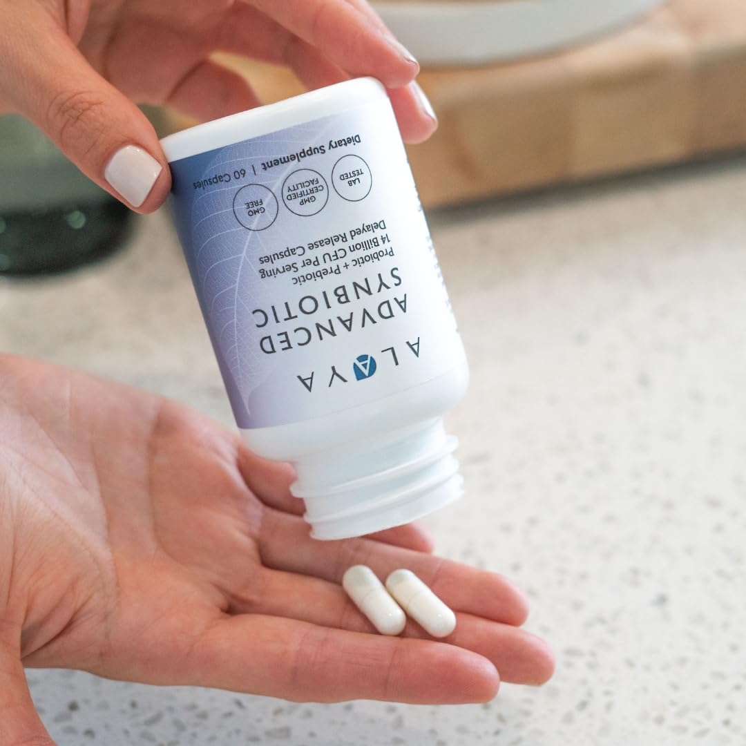 Alaya Naturals Advanced Synbiotic capsules ouvertes