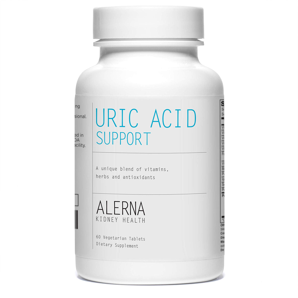 Alerna Complément Uric Acid 60 Comprimés Végétariens sur table avec lumière naturelle