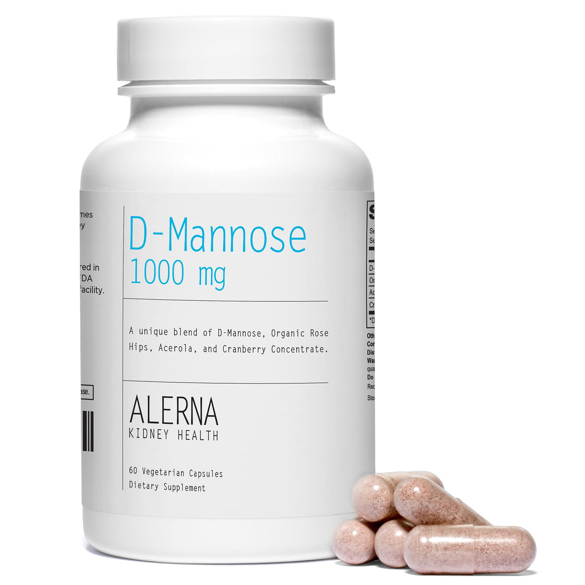 Alerna D-Mannose 1000 mg gélules végétariennes vue de côté