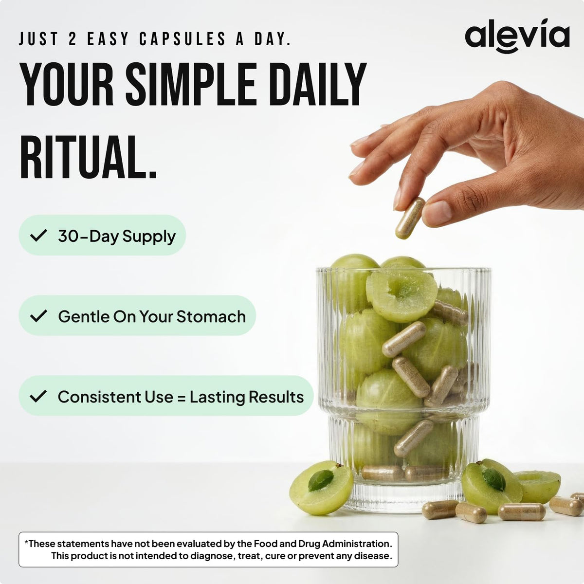 Alevia Amla Extrait 1000mg – Capsules dans un bol