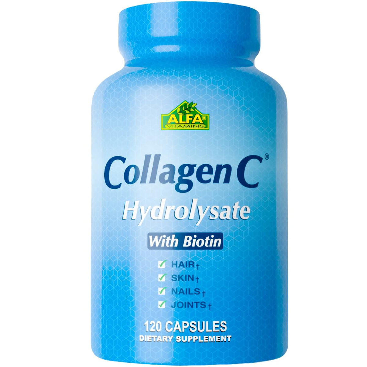 ALFA VITAMINS Collagène Hydrolysé 120 Capsules, vue de face