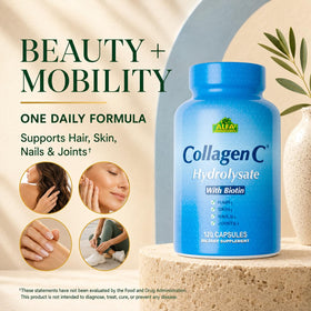 ALFA VITAMINS Collagène Hydrolysé 120 Capsules, vue latérale