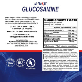 ALFLEXIL Glucosamine et Chondroïtine capsules sur une surface blanche