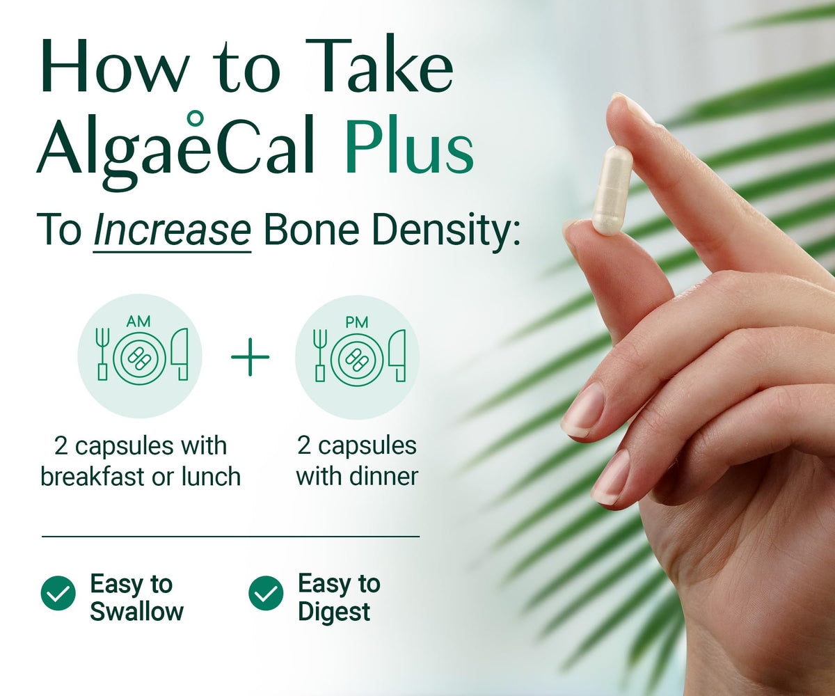 ALGAECAL Complément Alimentaire Calcium 720mg D3 K2 gélules sur fond blanc
