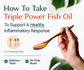 ALGAECAL Huile de Poisson Omega 3 Triple Power 1200mg en utilisation sur une cuillère