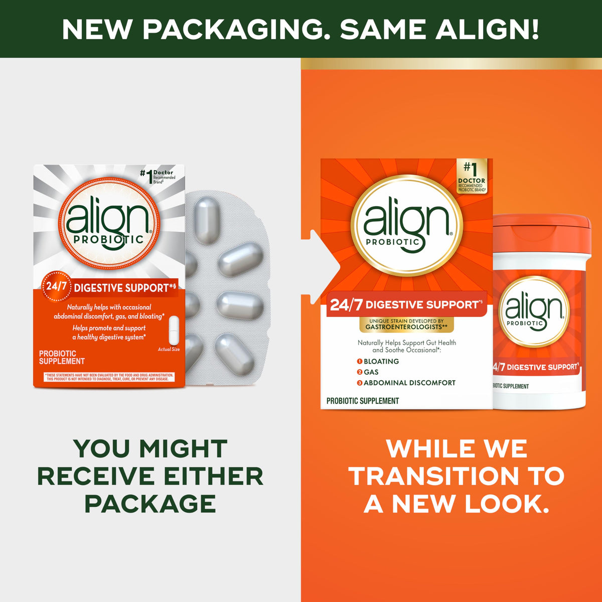 Align Complément Alimentaire Probiotique 30 Capsules - vue de derrière