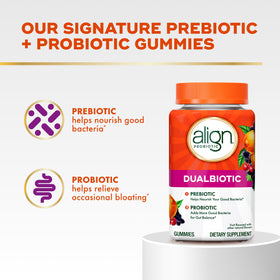 Align Gummies Prébiotiques et Probiotiques, vue de côté montrant la texture
