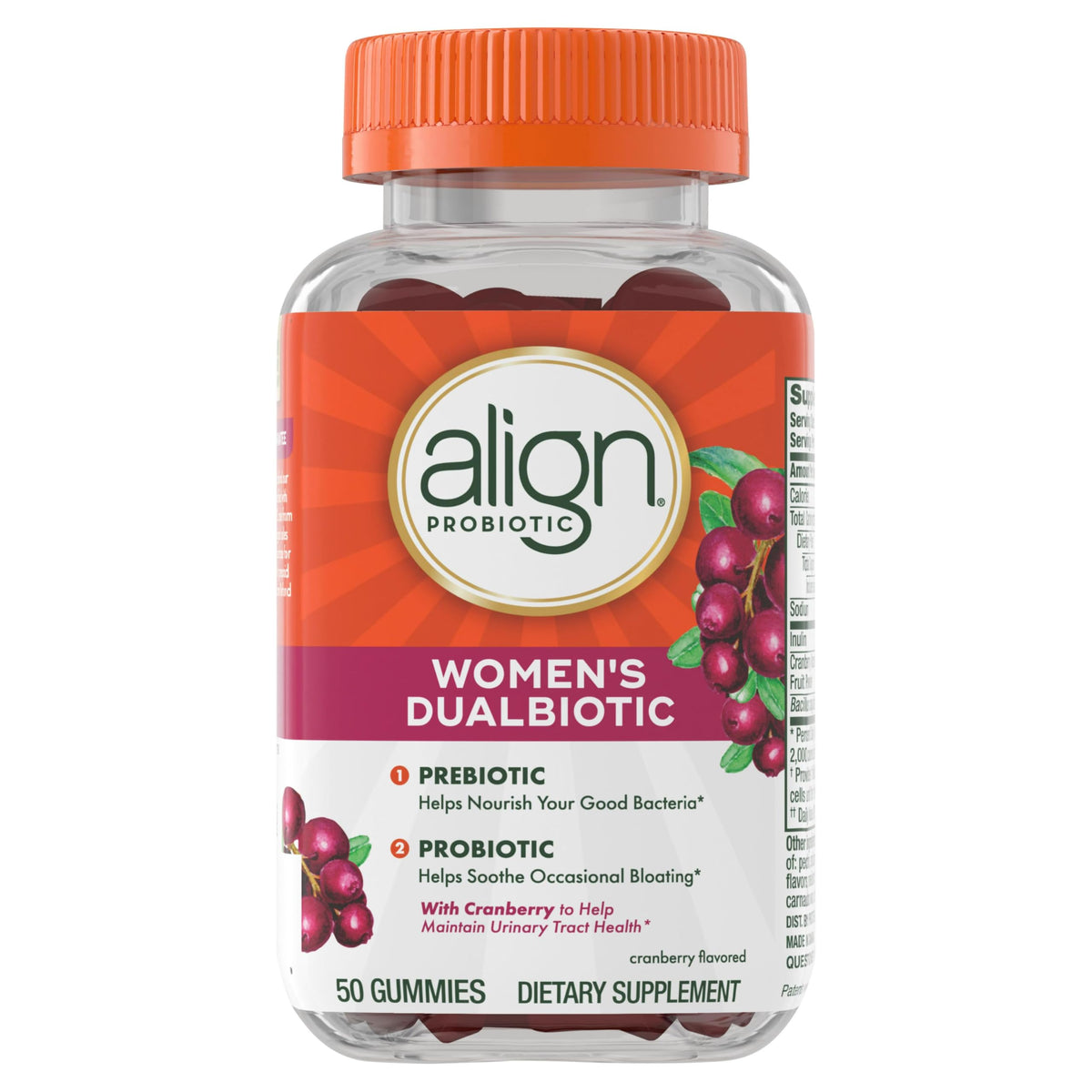 Align Gummies Probiotiques Femme gummies avec étiquette visible