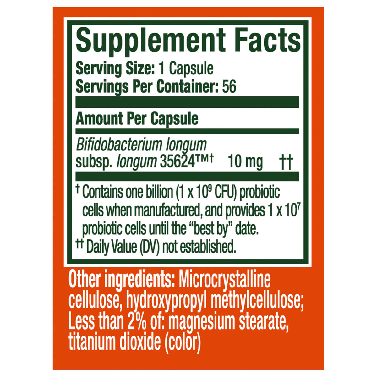 Align Probiotic Capsules, présentation sur une table