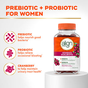 Align Probiotic Gummies Femmes, gummies à la canneberge en gros plan