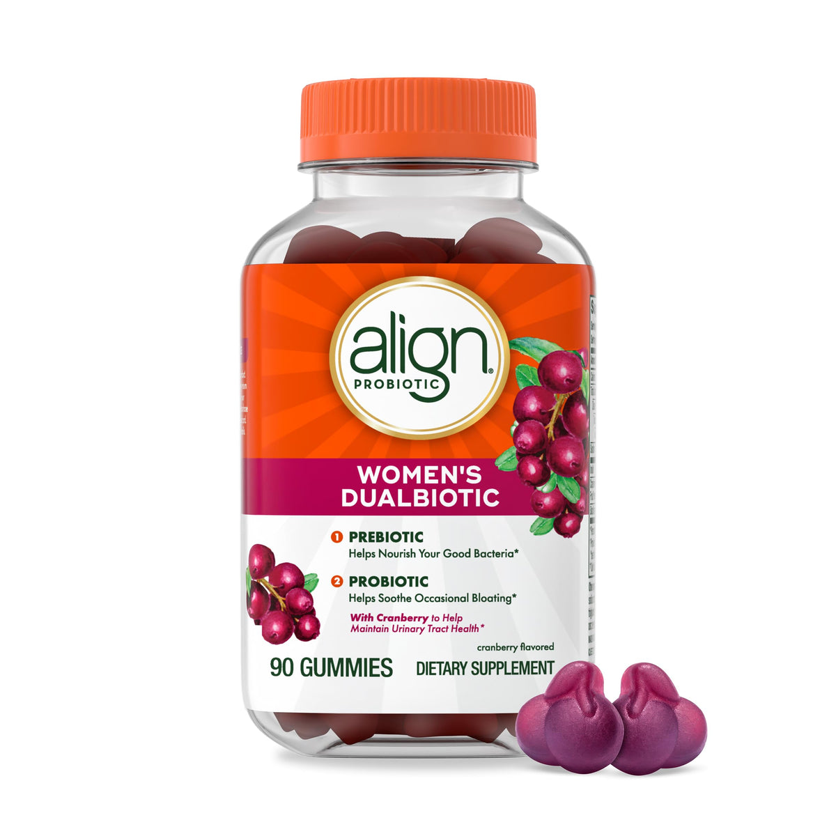 Align Probiotic Gummies pour Femmes, pot de 90 gummies à la canneberge
