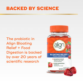 Align Probiotique Gummies 60 unités étiquette avec ingrédients